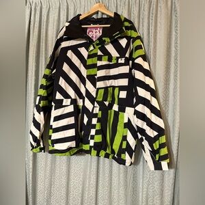 Burton DryRide Ski Snow Jacket Y2K 90s Men’s XL Green Black Geometric Winter EUC